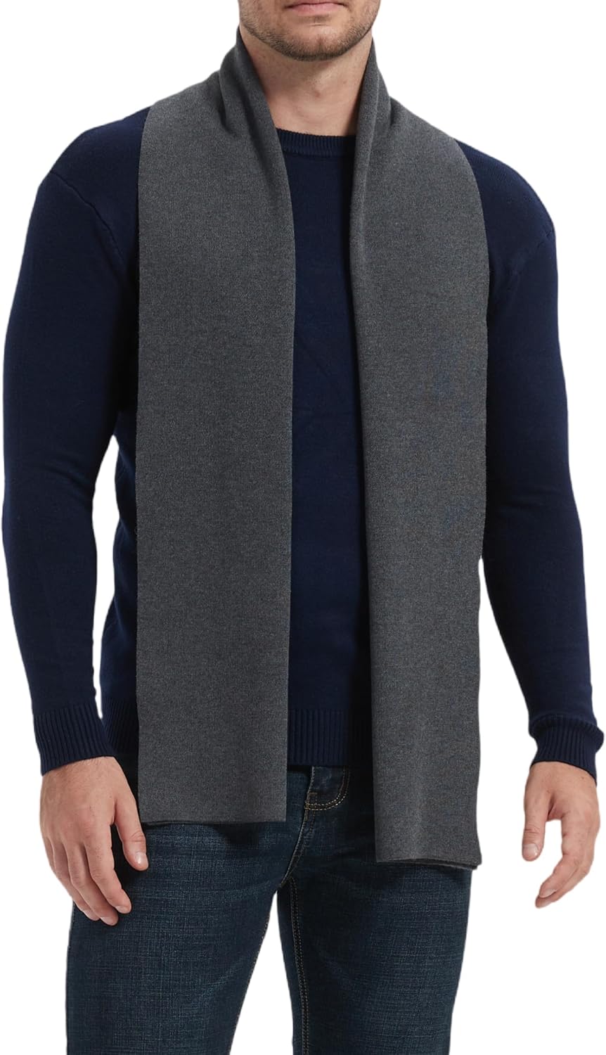 Mens Winter Scarf Soft Warm Long Cashmere Scarf Long Stylish Solid Color Scarves for Men