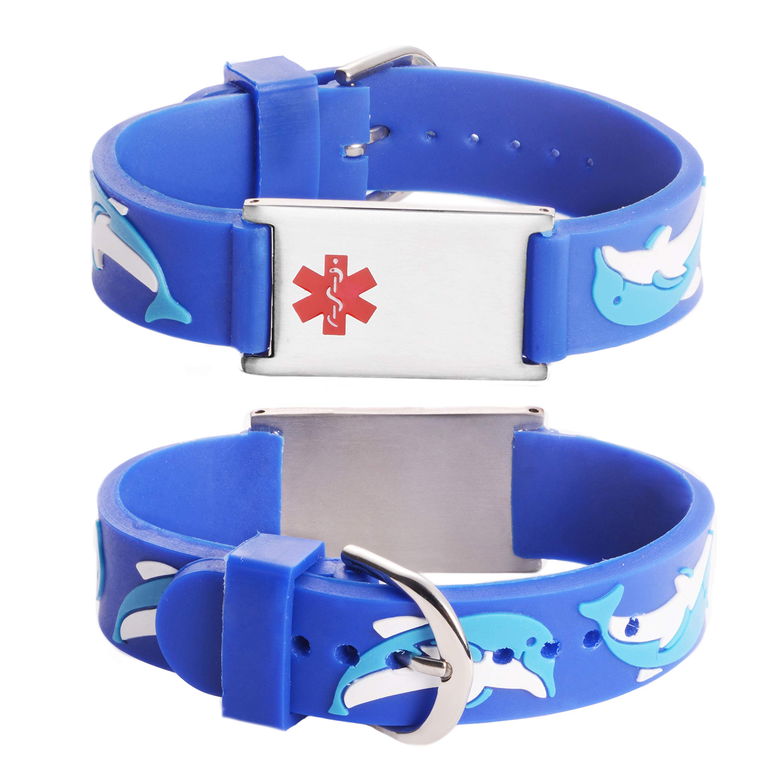 LinnaLove cartoon medical alert id bracelets Parents gift to Son, daughter, brother, sister