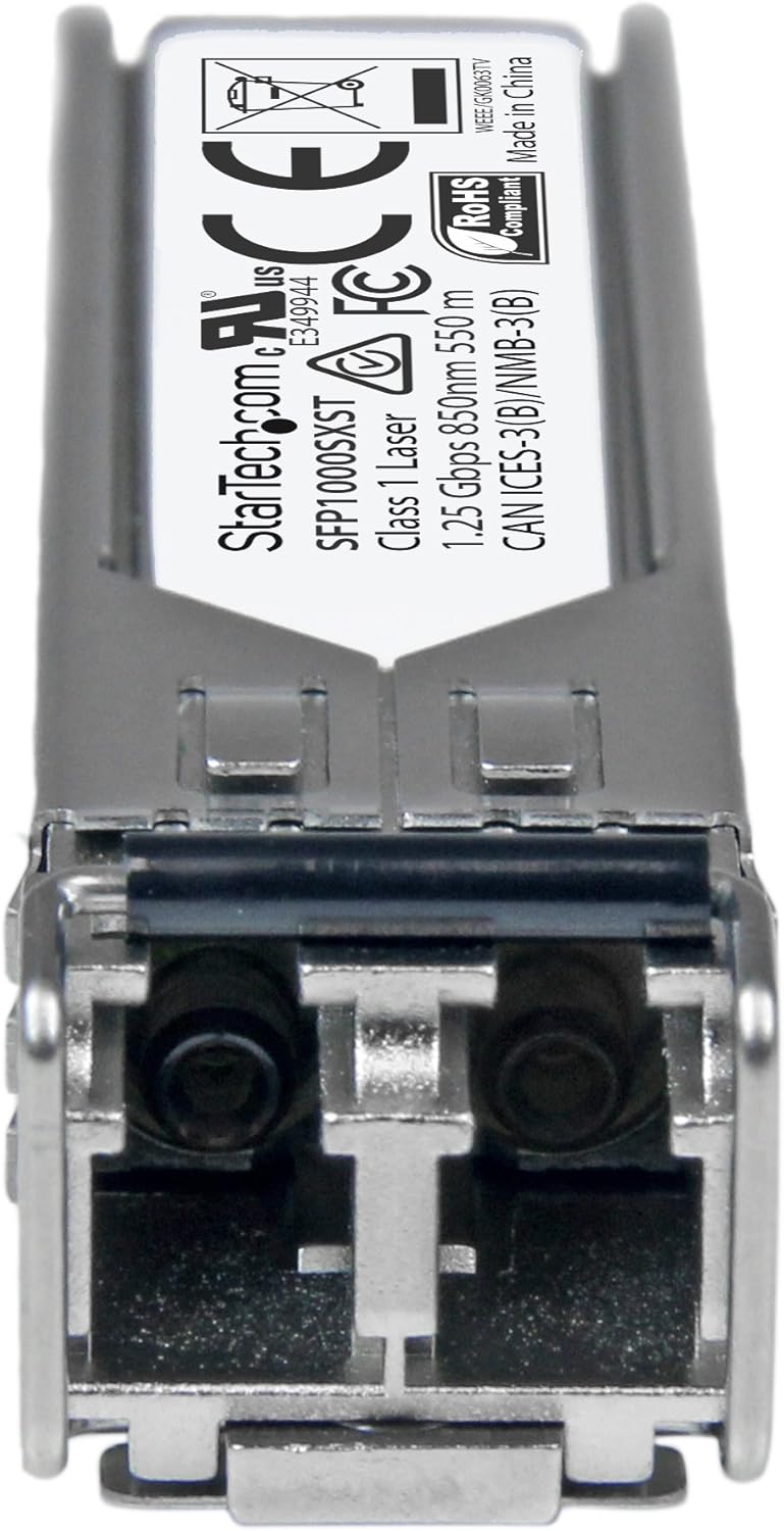 StarTech.com MSA Uncoded Compatible SFP Module - 1000BASE-SX - 1GbE Multi Mode Fiber (MMF) Optic Transceiver - 1GE Gigabit Ethernet SFP - LC 550m - 850nm - DDM (SFP1000SXST)