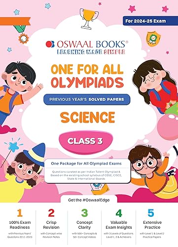 Oswaal One For All Olympiad Class 3 Science | Previous Years Solved Papers | For 2024-25 Exam