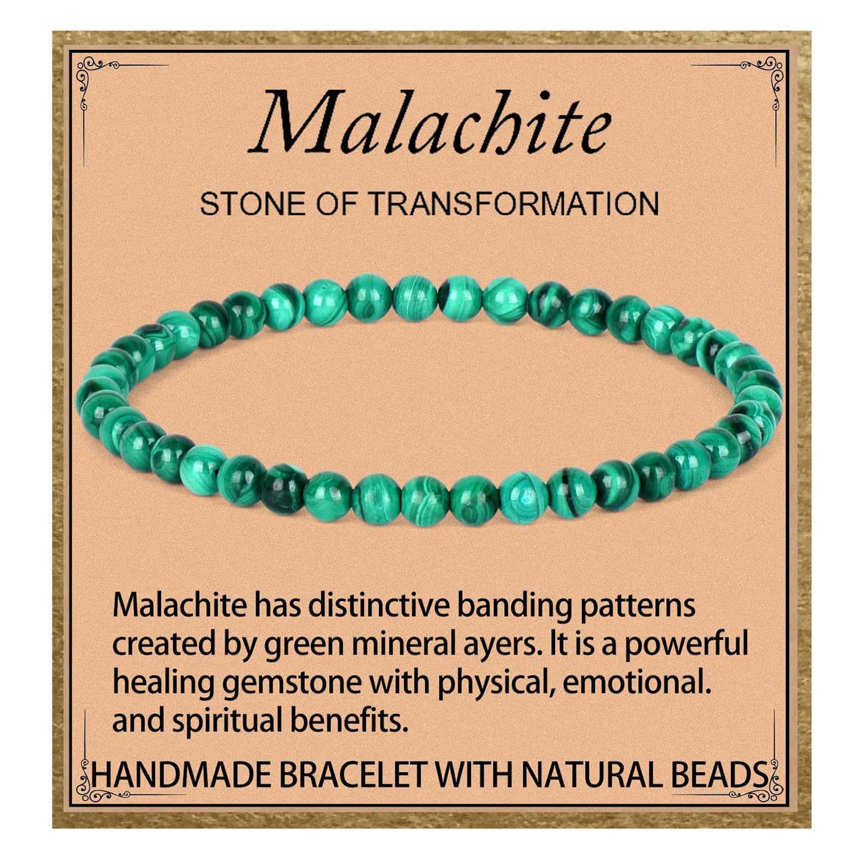 LPBeads Handmade Natural Gemstone Stretch Elastic Bracelet Healing Crystal Round Stone Beads Jewelry Gifts for Women Men