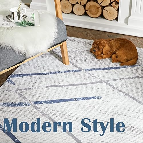 Miniatura 3 de COLLACT Alfombra marroquí de 3 x 5 pies para entrada, color negro y gris, delgada, moderna, geométrica, suave, antideslizante, gris, cocina, sala de