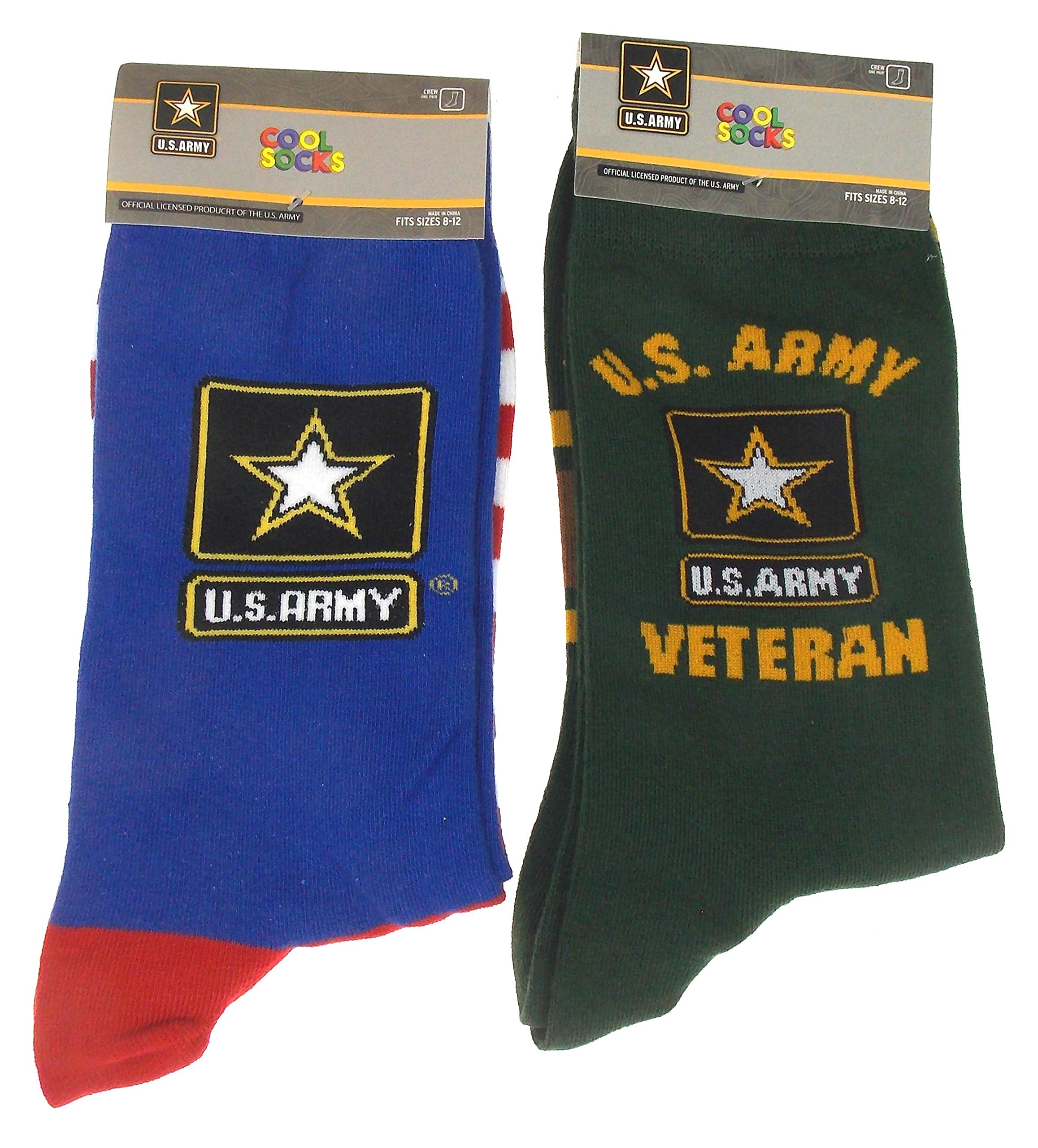 US Army Sock Bundle - Army Red White Blue Flag & United States Army Veteran