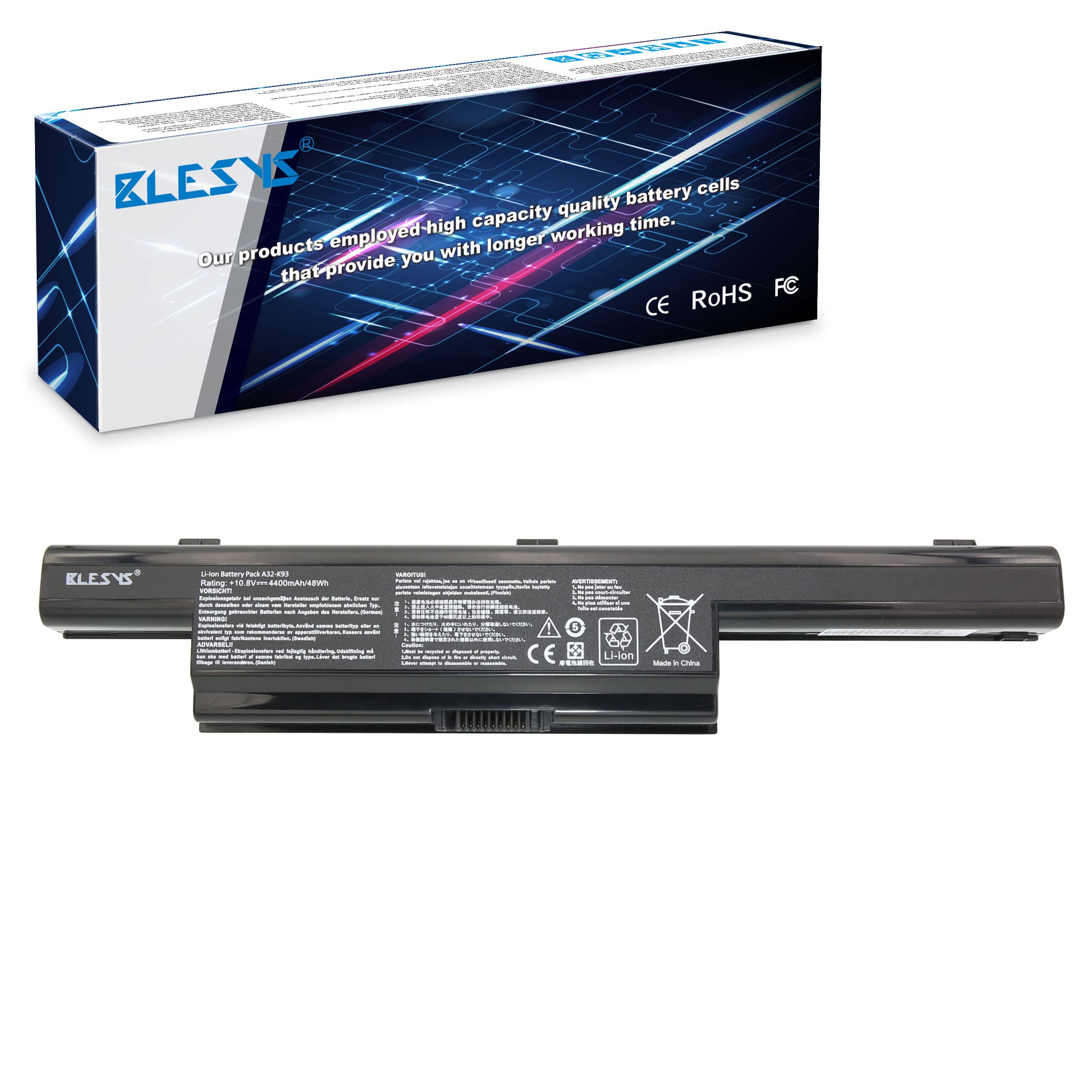Li-ion Battery fits Asus, A93, A93s, A93sm 10.8V, 4400mAh