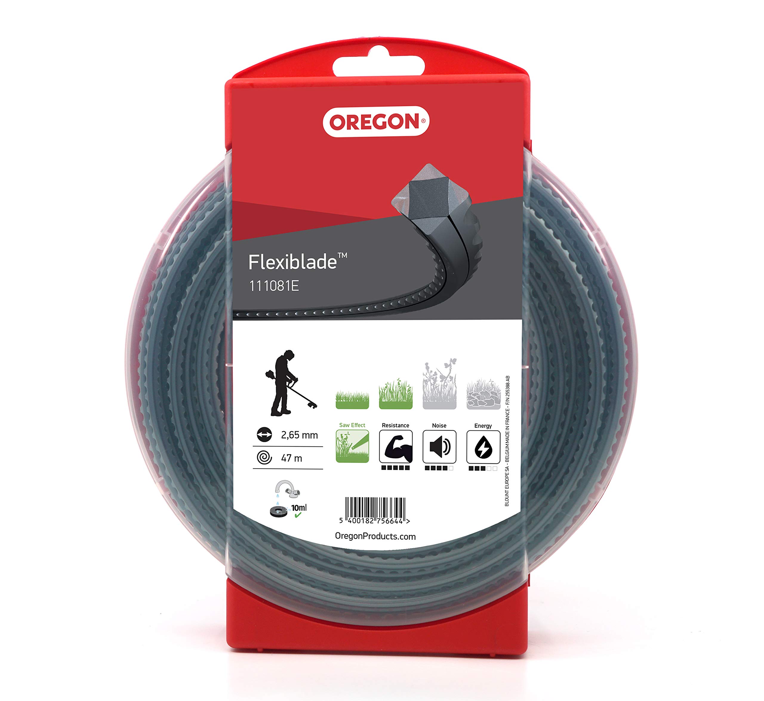 Oregon Serrated 2.65mm Strimmer Line, Tackles Thick Grass, Weeds, Tough Vegetation & Brambles, Professional Heavy Duty Durable Strimmer Wire, Fits Most Standard Models, 2.65 mm x 47 m (111081E)