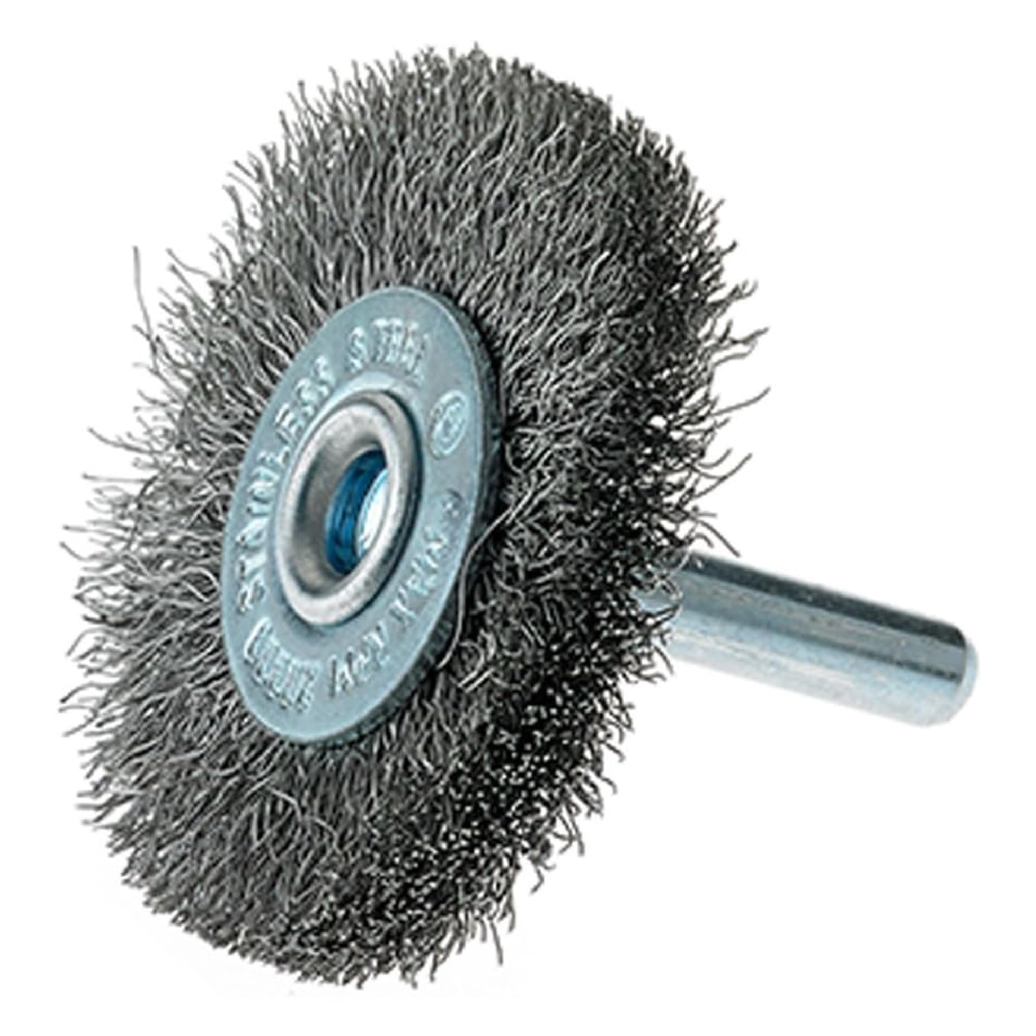 Mercer Industries 182030B - 2" x 1/4" Shank Crimped Wire Wheels, .008 Stainless Steel Wire (20 pack)