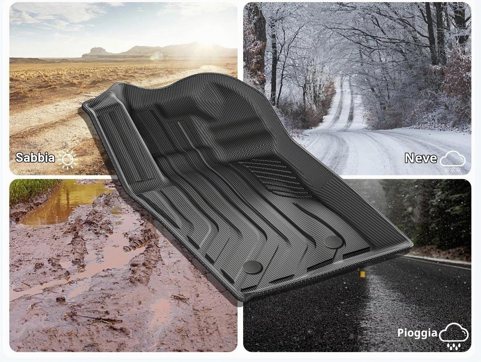 Tappetini in moquette Tappetino Cassone Auto Camion Rivestimento Cassone Bagagliaio Set Tappetini Neri Protezione Per F&ord Per Ranger 2024 2025 5FT 59.6Bed(Tronco 1 PCS-2)