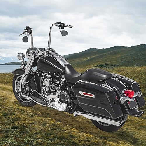 Miniatura 8 de Estriberas de motocicleta para carretera, barras de choque para Harley Touring Electra Street Glide Road King Sportster, Kawasaki, 1 1/4 pulgadas