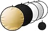 Reflector de fotografía de 24/32/43/52 pulgadas, difusor de luz 5 en 1 con panel y bolsa, reflectores para fotografía, ideal para creadores de contenido y fotógrafos en plateado, dorado, blanco y negro 1