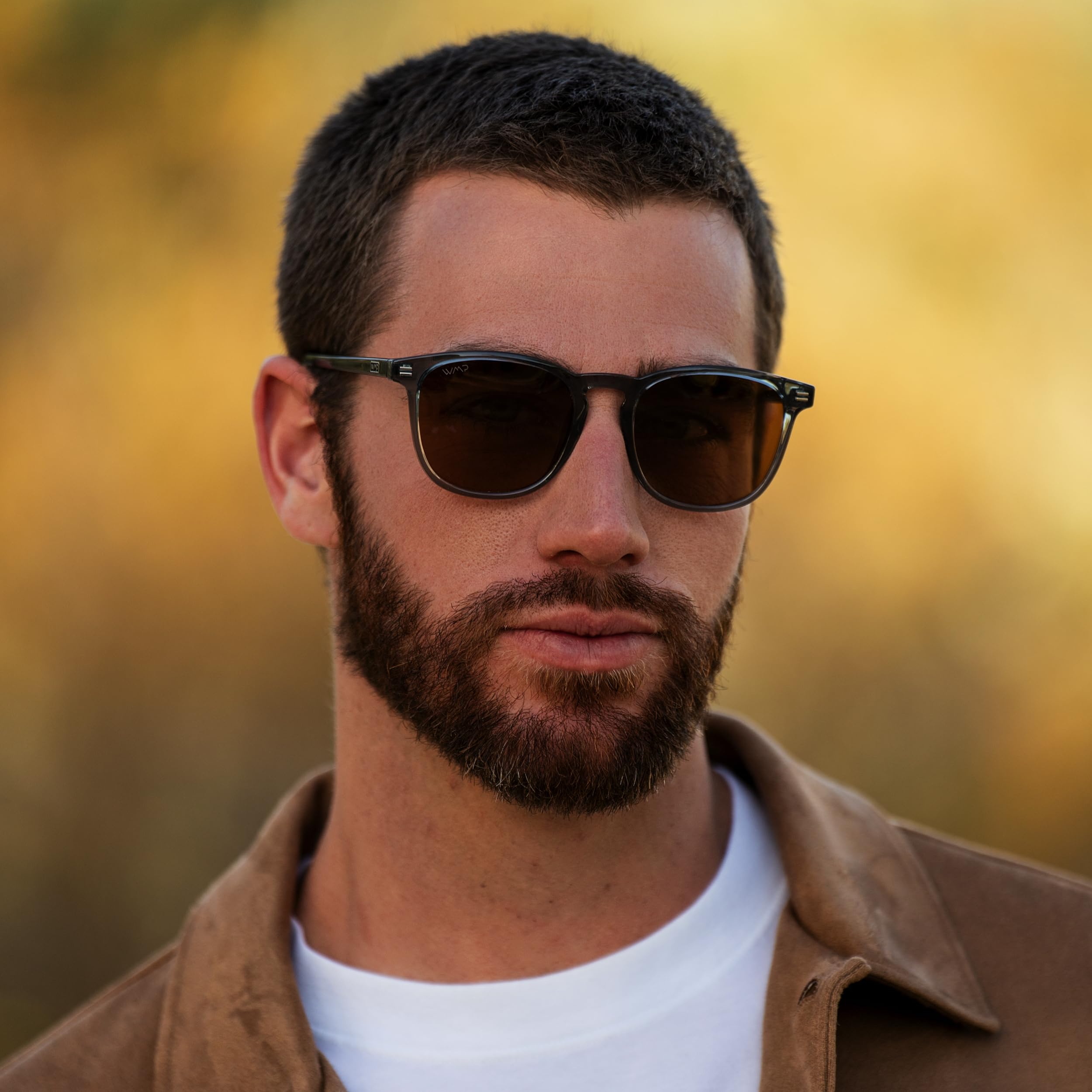 WearMe Pro WMP Eyewear - Occhiali da sole da uomo moderni, quadrati e arrotondati, polarizzati