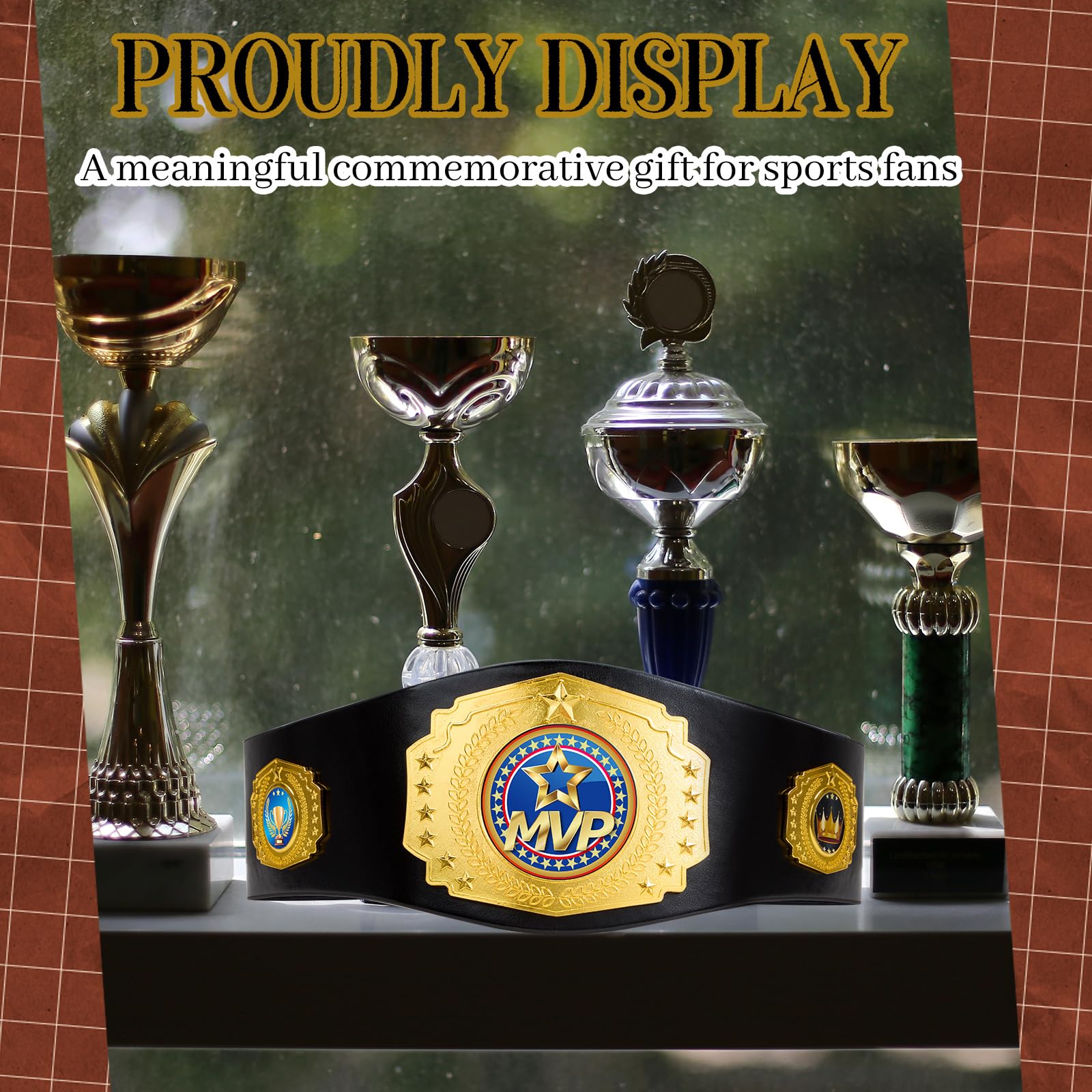 Wiwiqing Cinturón de campeonato de 51 pulgadas para adultos, cinturón de trofeo de campeón grande de cuero, cinturones de título de lucha libre para premios pesados, deportes, premios y eventos