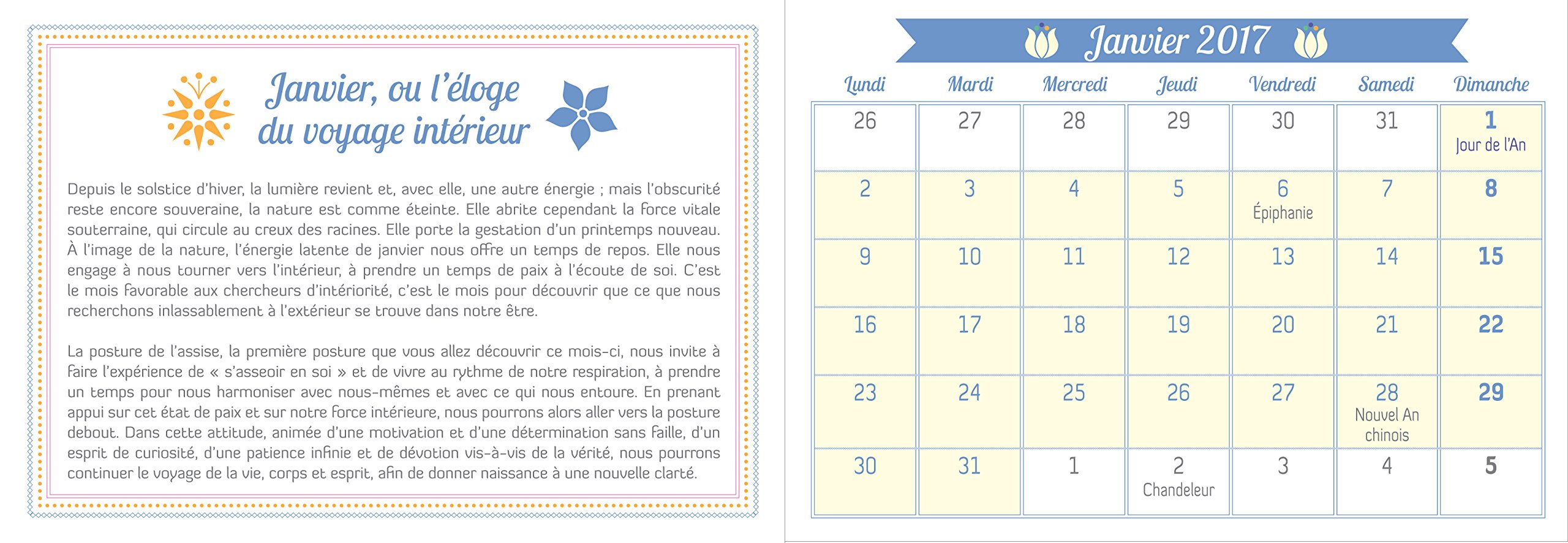 Mon petit agenda Yoga 2017