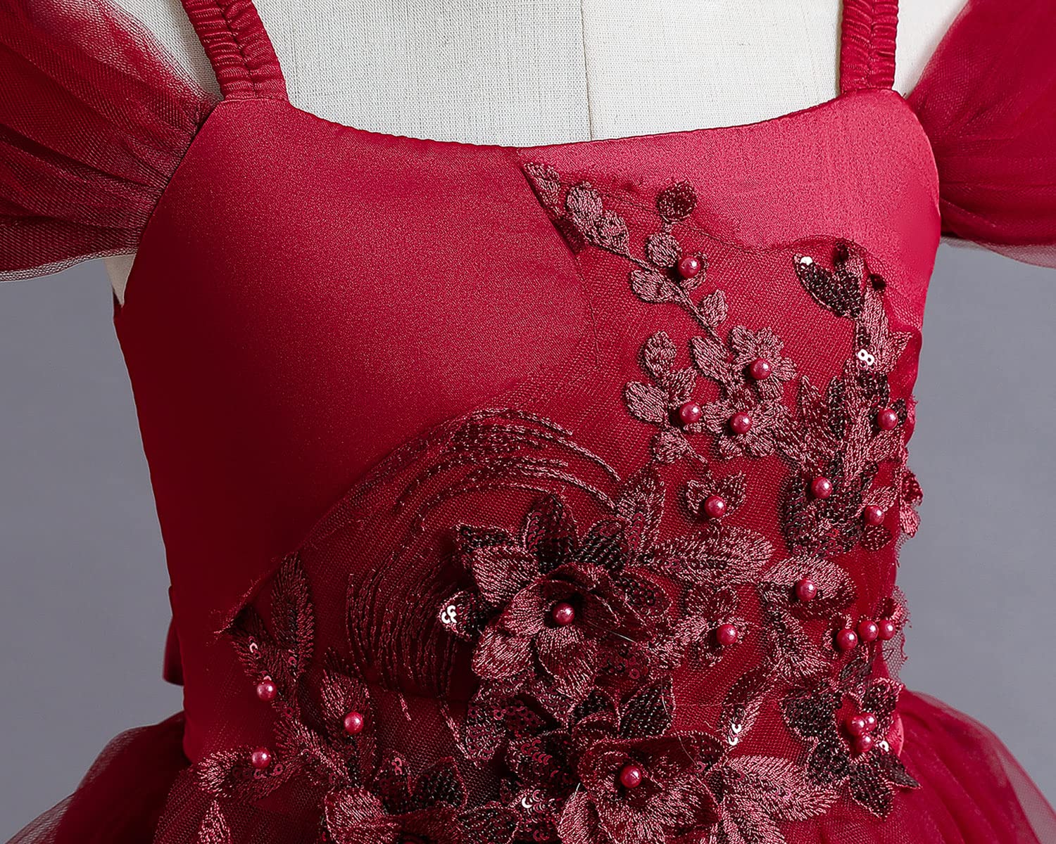 TTYAOVO Robe à Fleurs pour Filles Concours de Mariage Princesse Robe de Bal Longue