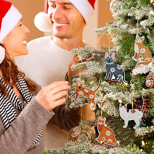 Miniatura 2 de Henoyso 24 Piezas Llaveros de Pintura de Diamante, Llaveros de Arte de Diamantes para Bricolaje, Kit de Taladro de Doble Cara 5D, Juego de Adornos