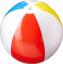 Intex PVC 1 Pack - 59020EP 20" Glossy Panel Colorful Beach Ball Inflatable Pool, Football, Multicolor