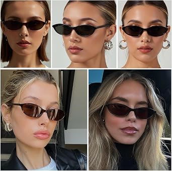 Retro Oval Sunglasses for Women vintange 90s Trendy Chic Cat Eye Sunglasses Women