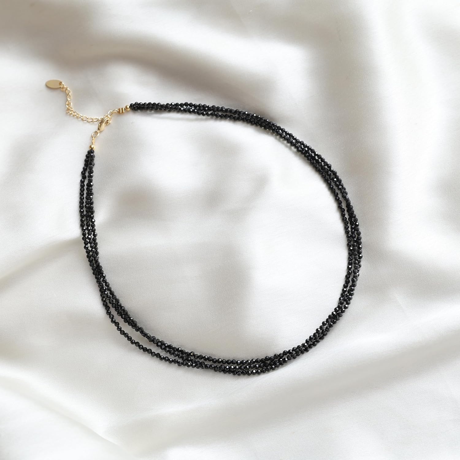 Gempires Multi Layered Beaded Necklace Handmade Gemstone Crystal Jewelry Hypoallergenic Non Tarnish 18 Inch Gold Plated Lightweight Choker Necklaces For Women - Image 3