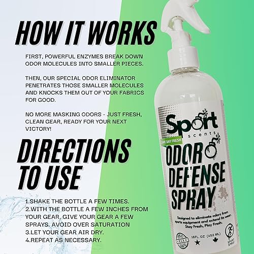 Miniatura 4 de Sports Scents - Spray de defensa de olores  Eliminador de olores y desodorante de equipo deportivo  Aerosol neutralizador y refrescante para equipos