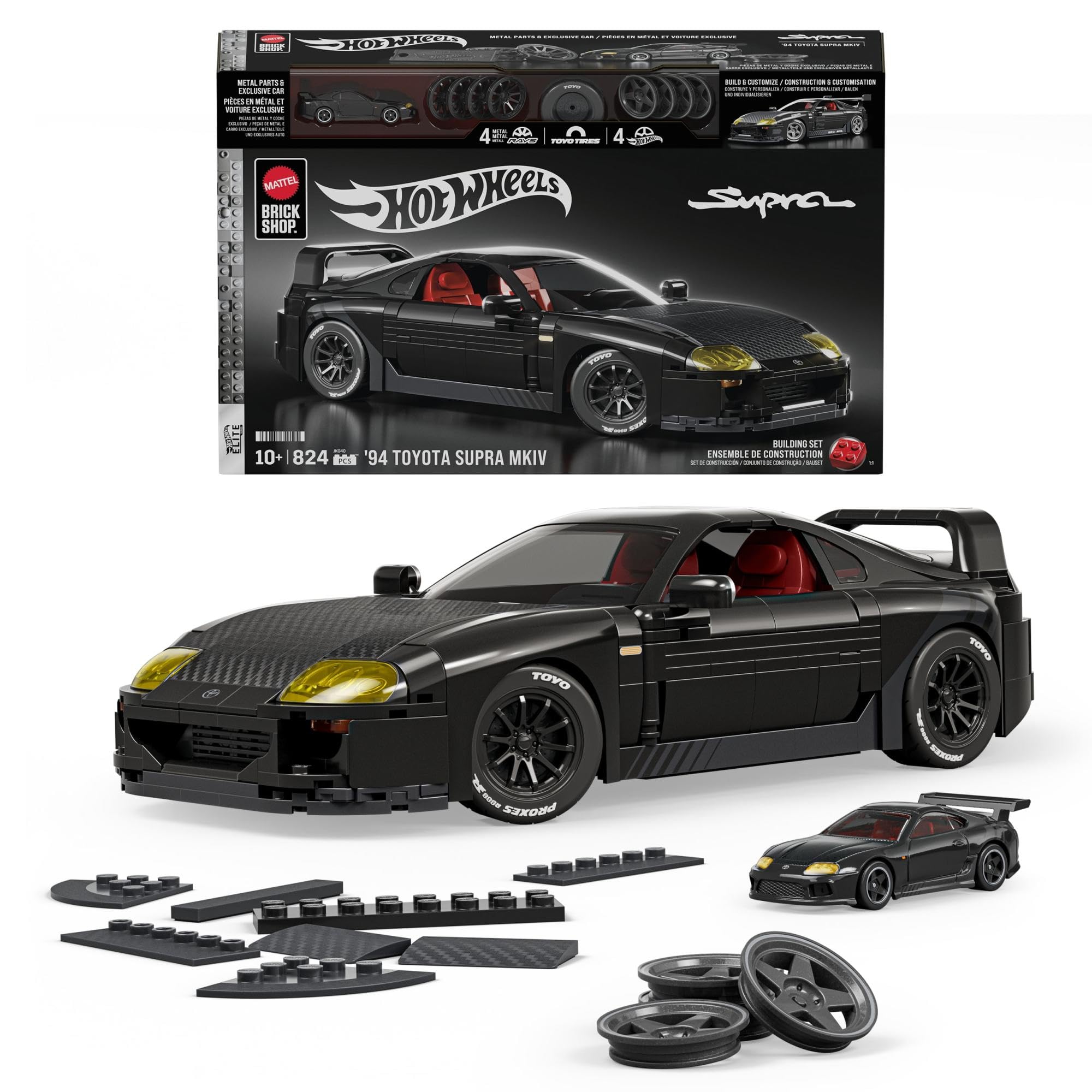 Mattel Brick Shop Hot Wheels '94 Toyota Supra MKIV Building Toy Kit