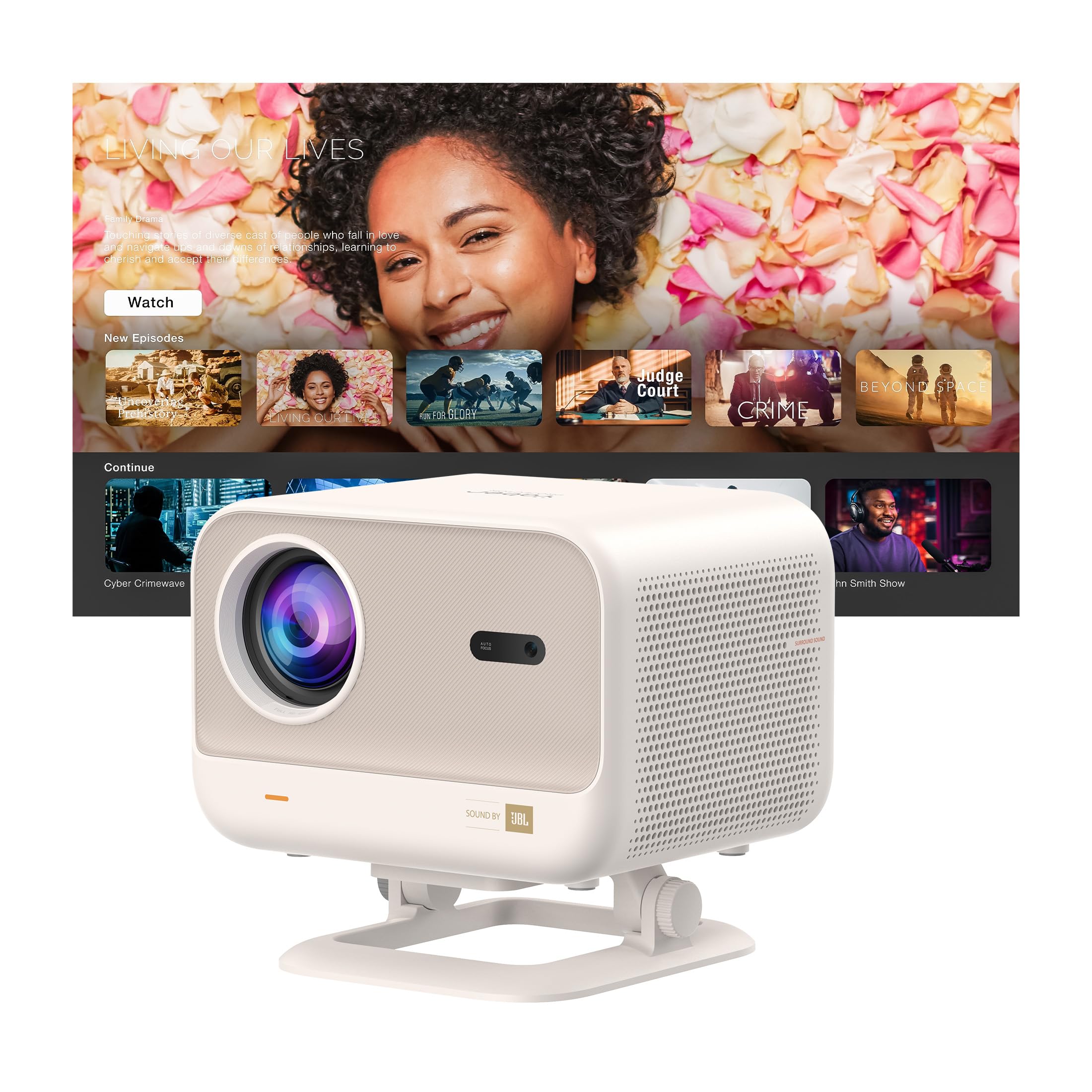 Yaber Taşınabilir L2 Plus 4K Dış Mekan Projektörü, WiFi 6 ve
