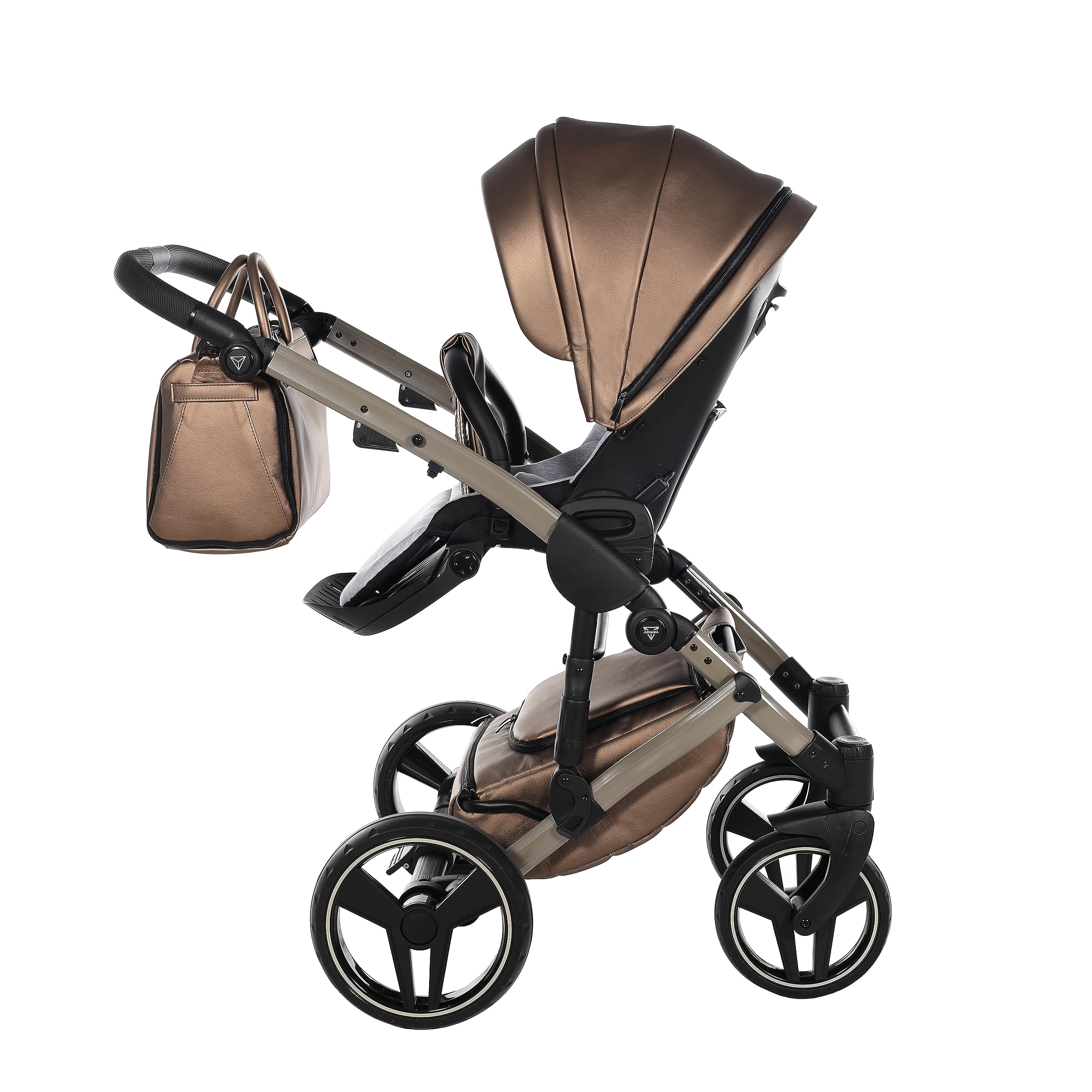 Junama Passeggino TRIO Diamond Fluo 03 Marrone - 2in1 3in1 4in1 + ombrellino (2 in 1 con Adattatori)