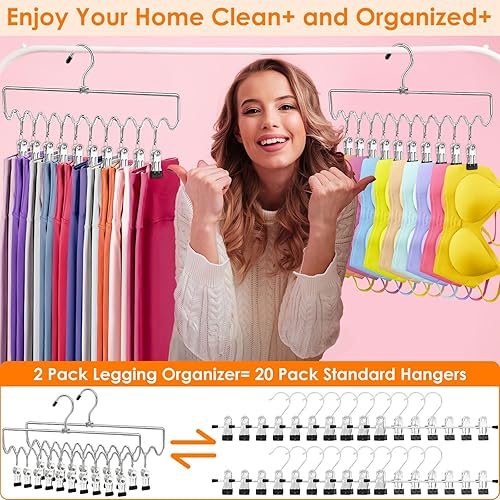 Miniatura 6 de Closet Organizers and Storage,2 Pack Pants Hangers Space Saving,Dorm Room Essentials for College Students Girls Guys,Home Essentials Clothes Hanger