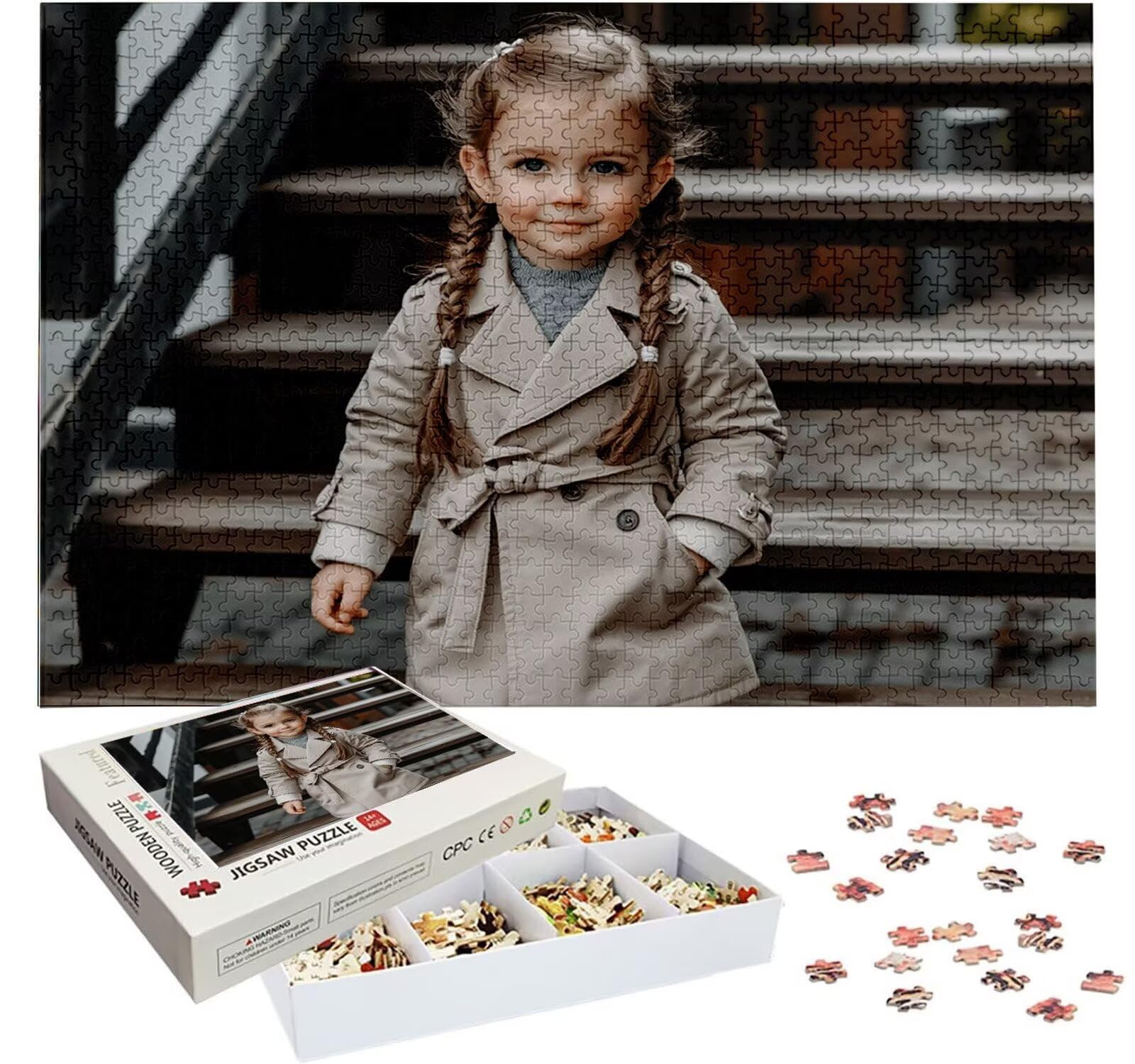 Puzzle Personalizado con Foto, Personalizada Rompecabezas Personalizado Diseña tu Logo Foto o Texto, Personalizado Navidad Halloween San Valentín Parejas Niños Familia Amigos h-2837