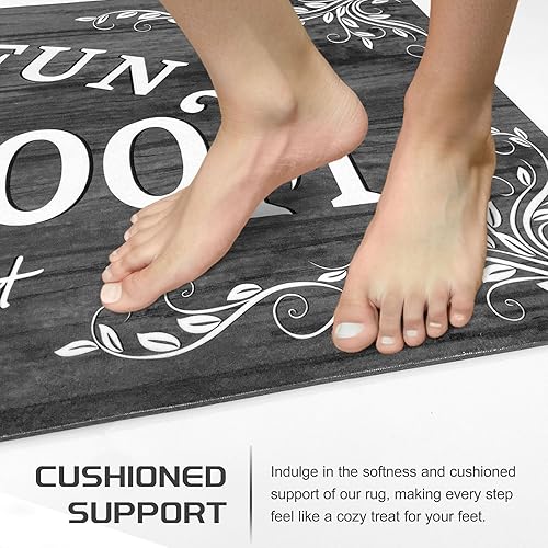 Miniatura 5 de Lansny Alfombra de lavandería de 20 x 48 pulgadas, antideslizante, impermeable, para decoración de lavandería, alfombra lavable para lavandería,