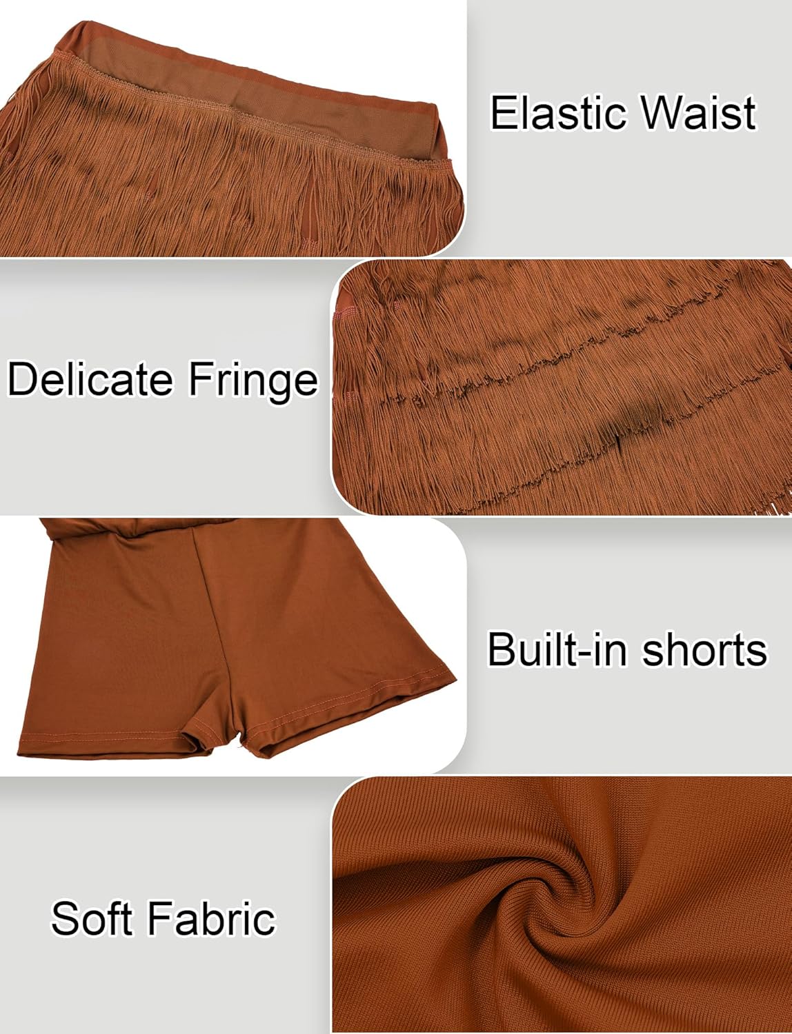Women Fringe Dance Skirt Latin Salsa Tango Ballroom Skirts Sexy Fringe Wrap Skirt Mini Shorts - Image 5