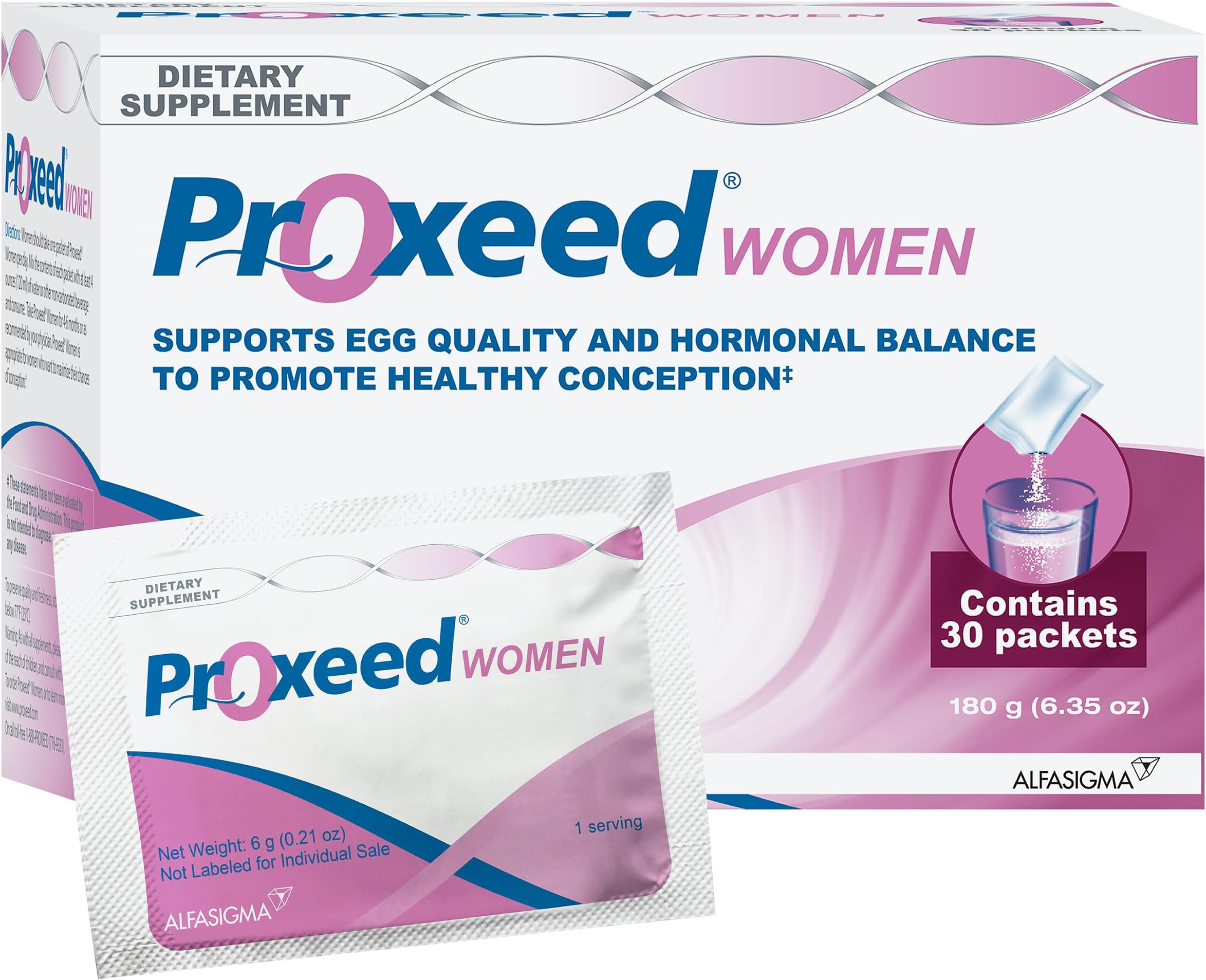 Proxeedยฎ Women Fertility Supplement | Contains Folic Acid & Other Essential Vitamins & Nutrients | Supports Healthy Conception, Ovulation, Fertilization, & Egg Quality* | 30 Packets (30-Day Supply)