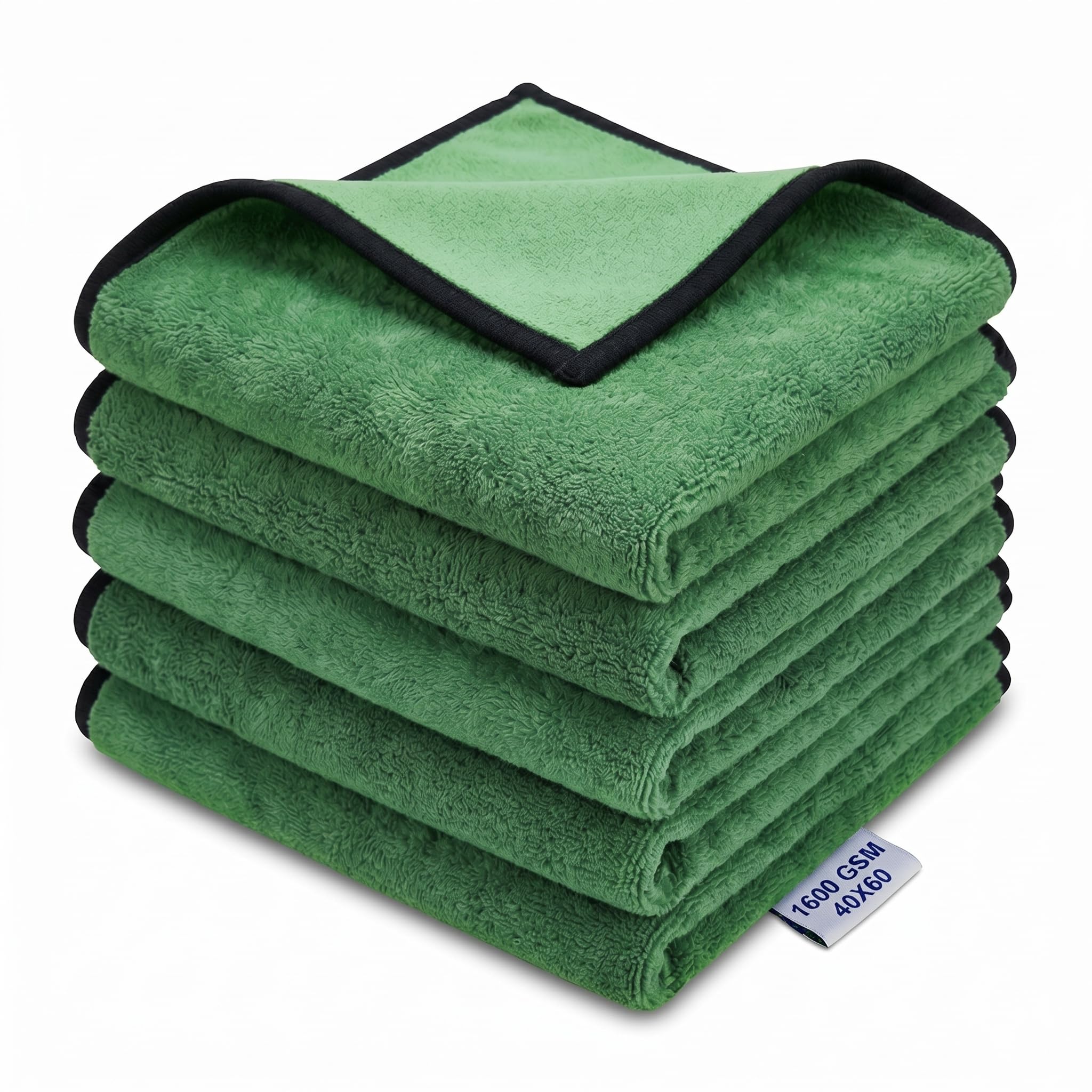 1600 GSM Microfiber Cloth for Car - Twisted Loop Super Absorbent Towel for Drying & Detailing - Edgeless Lint Free High GSM Cloth (40x60 cm, Green, 1 Pc)-image-19