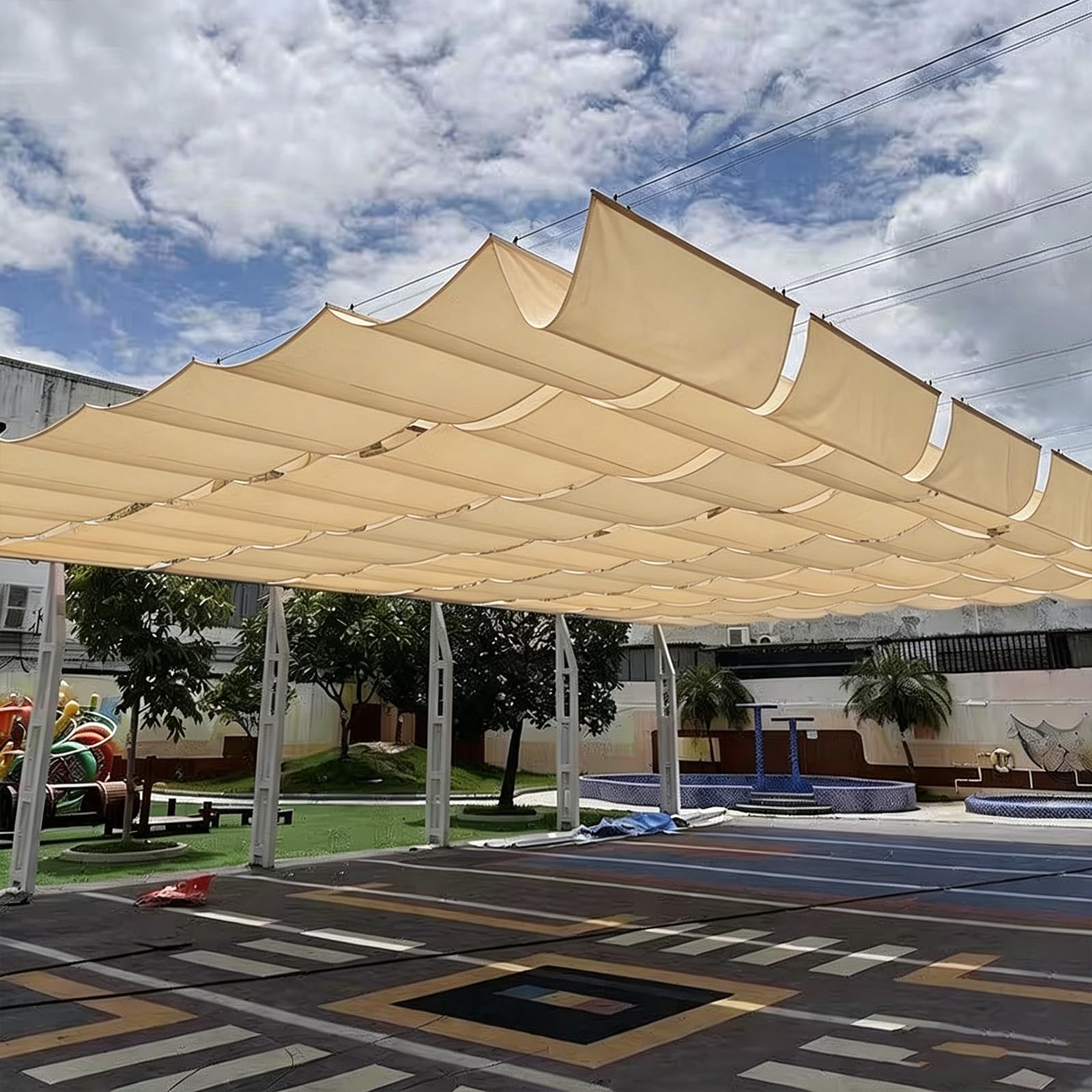 Toile d'ombrage rétractable pour sublimer les repas en terrasse