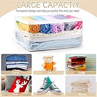 Vista 5 de Windyun 16 bolsas de almacenamiento de vinilo transparente con cremallera con asa, bolsas de almacenamiento de mantas de plástico para suéter, ropa