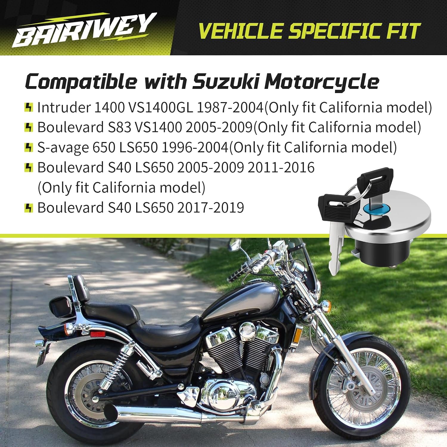 Fuel Gas Tank Cap for Suzuki Intruder Boulevard S-avage S83 VS1400 650 S40