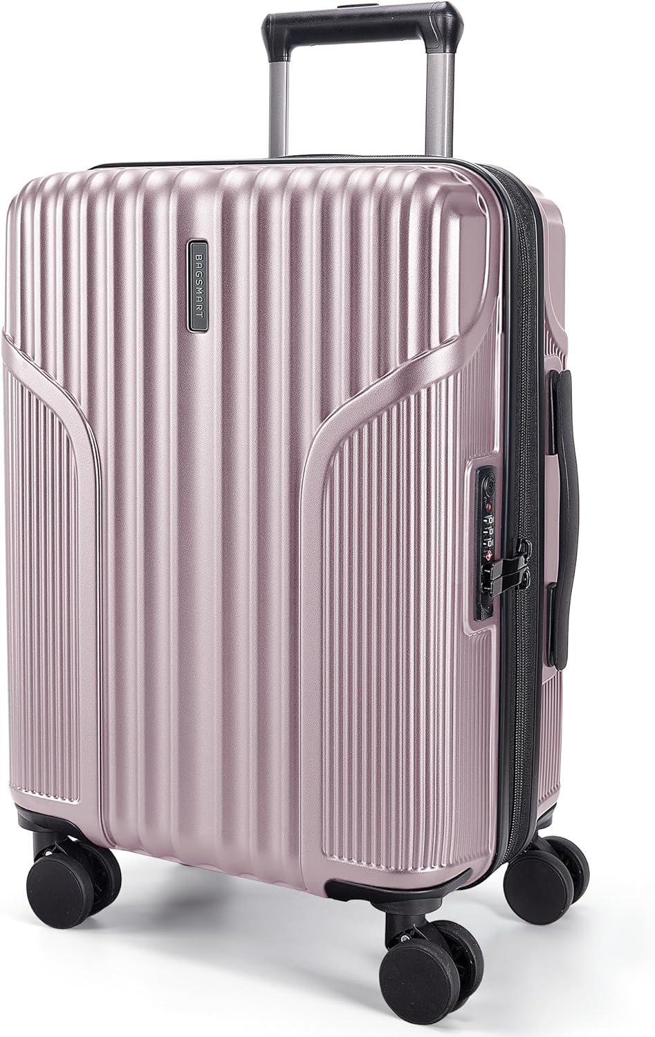 BAGSMART Carry On Luggage 22x14x9 Airline Approved, luggage with Spinner Wheels, 20 Inch Expandable Hardside Carry On Suitcase with TSA Lock Rolling Travel suitcase Carry-On, Pink Lavender