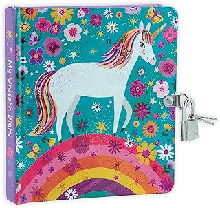 MOLLYBEE KIDS Unicorn Diary with Lock and Key for Girls, includes 208 Lined Pages with Shiny Foil Cover