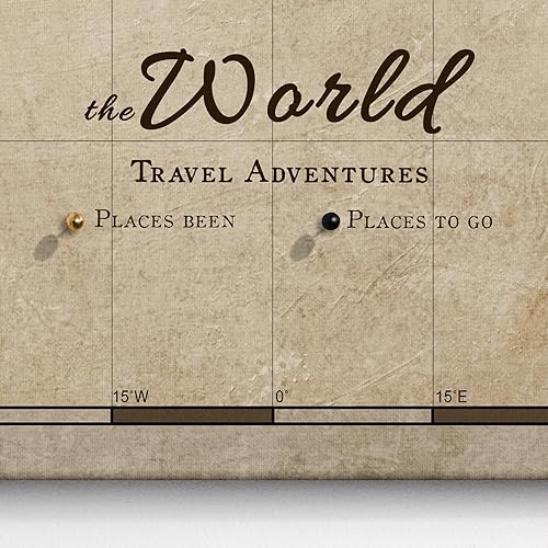 Miniatura 7 de Mapa del mundo en lienzo con tablero de corcho - Letras inglesas - Decoración decorativa de pared para todas las habitaciones - Cuadros en lienzo