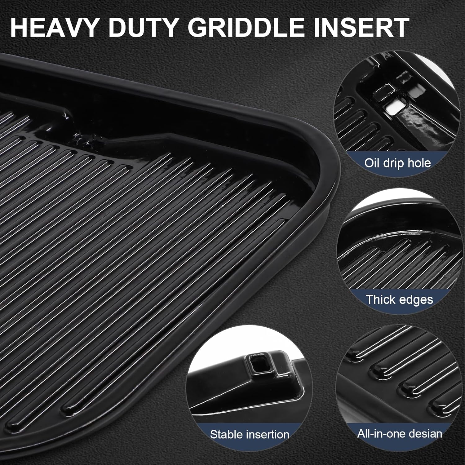 Criditpid Woodfire Outdoor Flat Top Griddle Plate Replacement Parts for Ninja OG700 Series Woodfire Grills, 15" x 11" XSKGRDPLT Woodfire Griddle Plate for Ninja Woodfire Outdoor Grill Accessories.