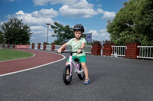 Miniatura 6 de CXWXC Bicicleta de equilibrio de 12 pulgadas para niños de 24 meses a 5 años, bicicleta de equilibrio para niños con reposapiés, bicicleta de