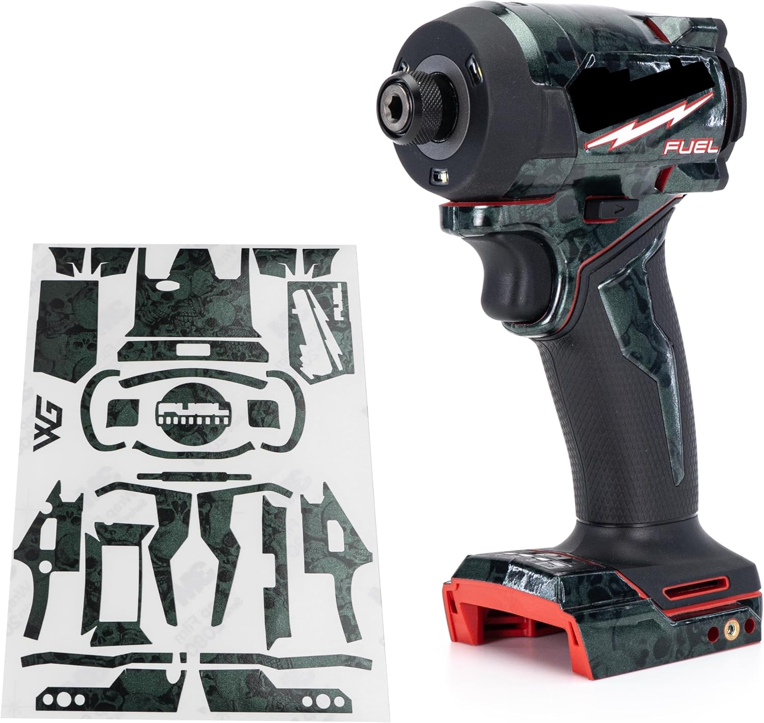WRAPGRADE Custom Tool Skins Compatible with Milwaukee M18 FUEL Hex Impact Driver Model 2953 (FOREST SKULL)