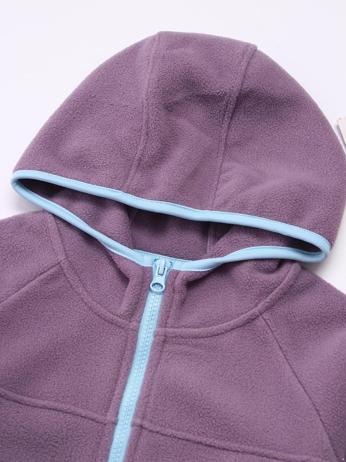Girls Polar Fuzzy Fleece Jacket with Pockets Kids Boys Sherpa Hooded Coat Warm Full Zip Up Outerwear