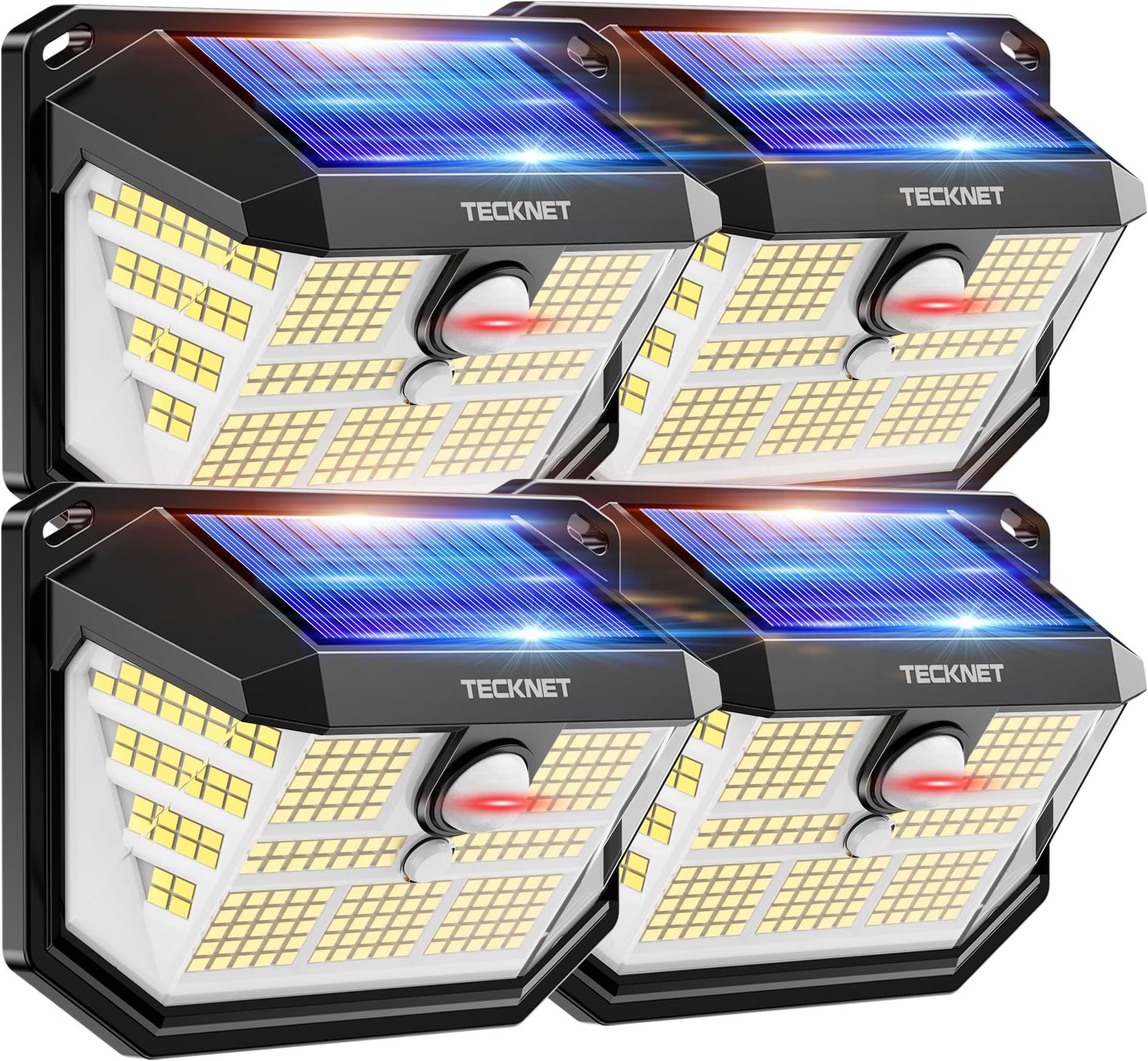 Solar Lights Outdoor, [6 Pack] 188 LED Solar Security Lights Outdoor ...