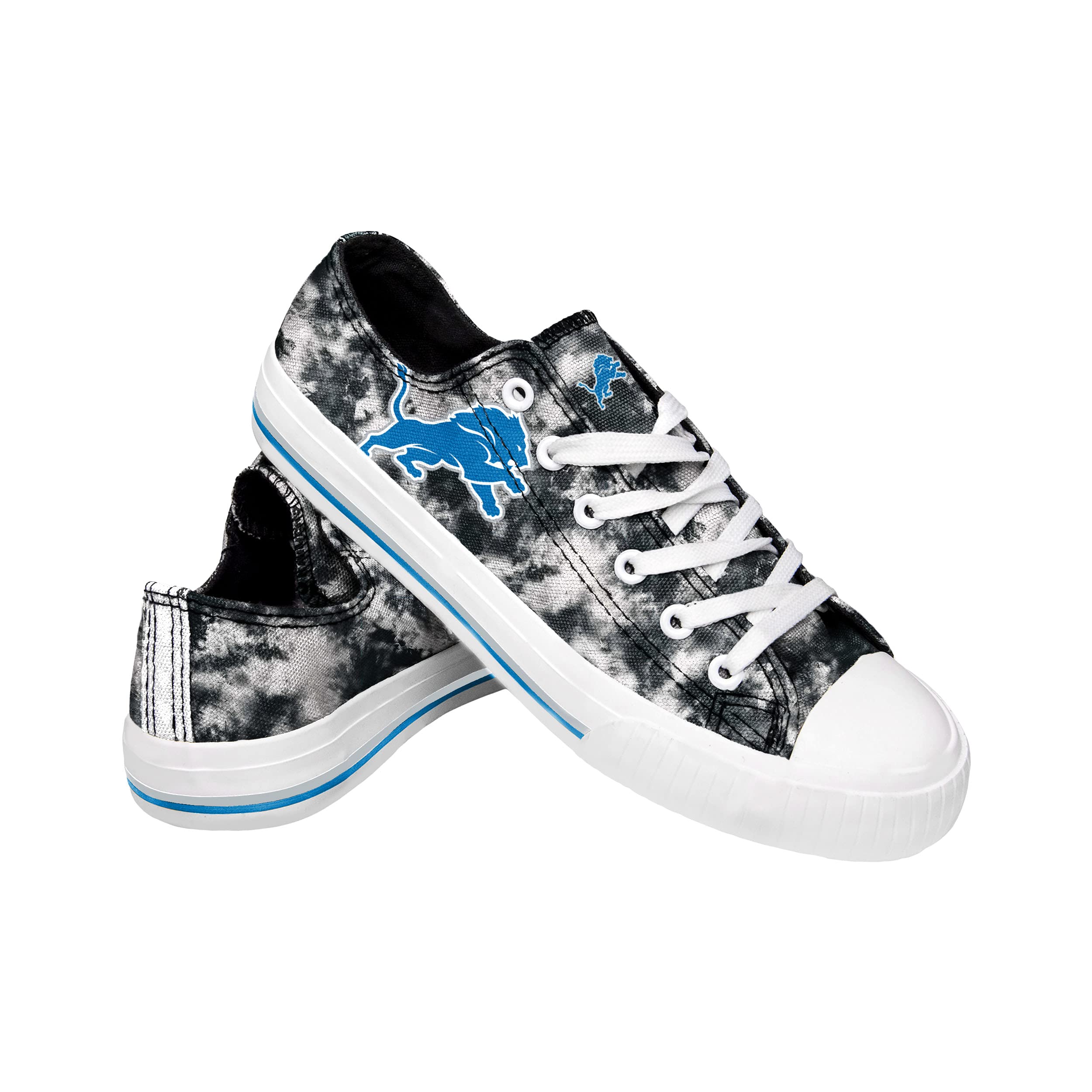 FOCO Detroit Lions NFL Womens Low Top Tie Dye Canvas Shoes - 10