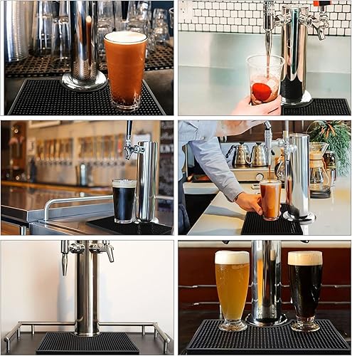 Miniatura 8 de Dbgogo Tapete antideslizante para bandeja de goteo de cerveza, 4.5 pulgadas, recorte de reborde de torre de cerveza suave de PVC Kegerator de