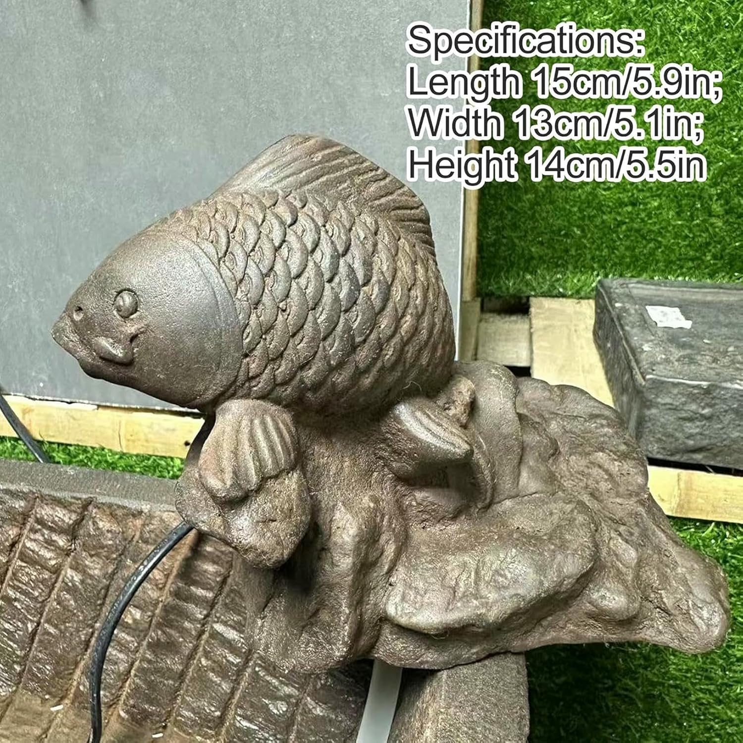 Pond Spitter Fountain for Small Ponds– Outdoor Water Feature Automatic Circulation Water Landscaping Ornaments – for Garden, Koi Pond, Patio