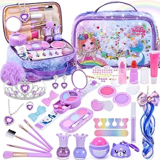 Kids Makeup Kit for Girls, Unicorn Makeup Set, Real Washable Make up Kit for Little Girl Princess Toddler Makeup for Kid Birthday Gifts Unicorn Toys for Girls 3 4 5 6 7 8 9 10 Year Old