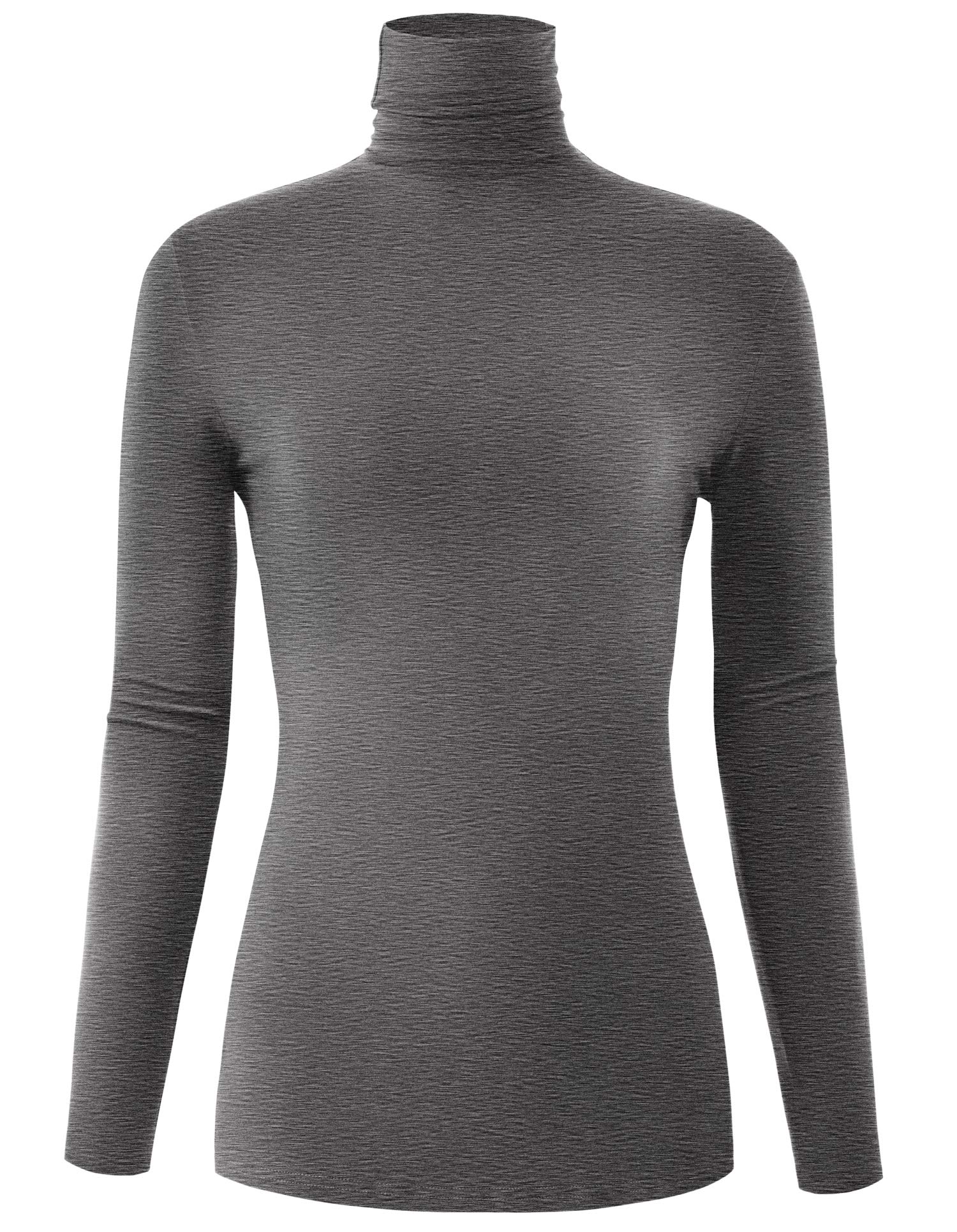 AUHEGN Women's Long Sleeve Lightweight Turtleneck Top Pullover Casual Active Layer Tops Shirts