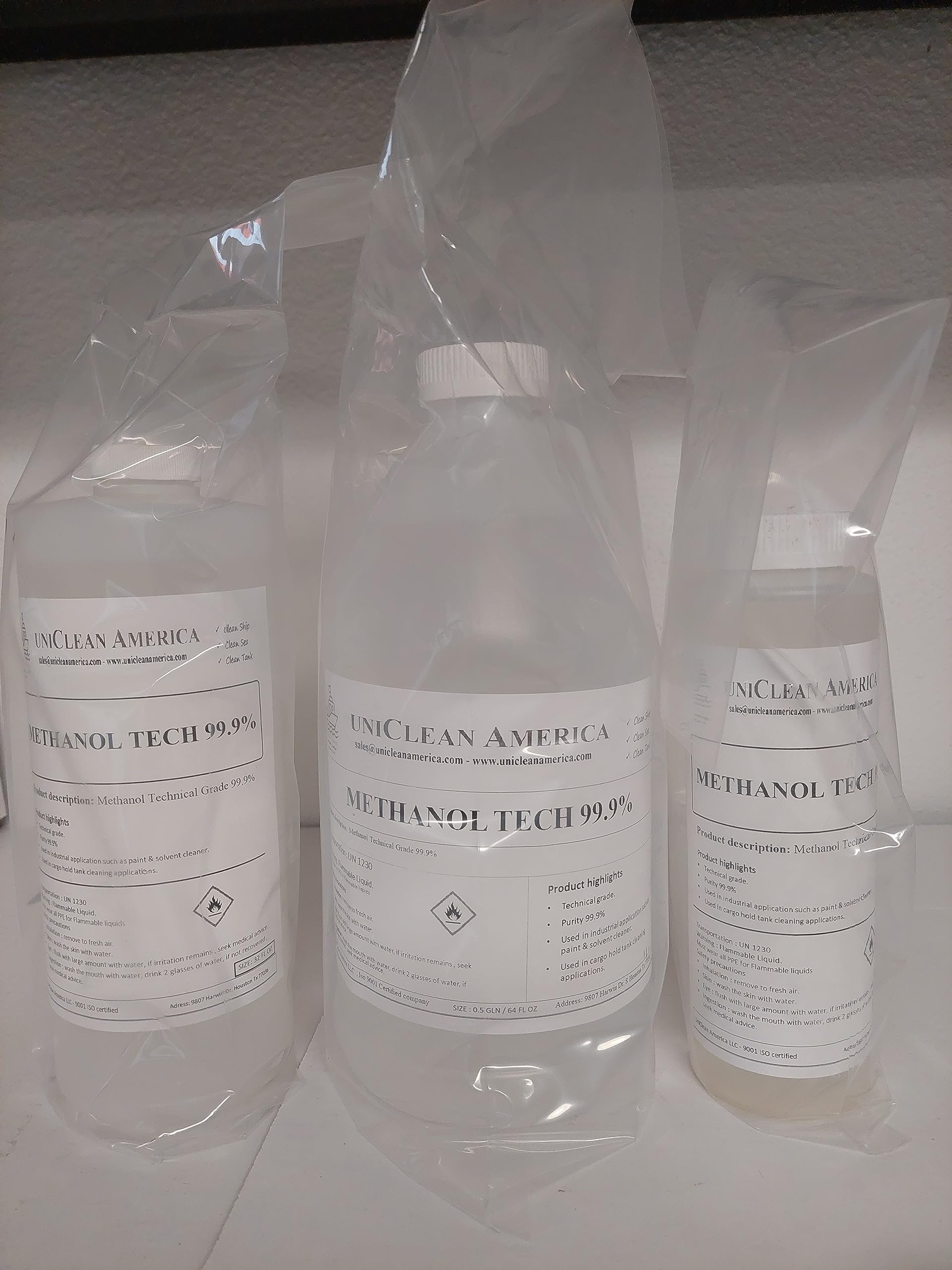 Methanol I Methyl Alcohol I Tech Grade 99.9% Purity - Size 2 Gallons