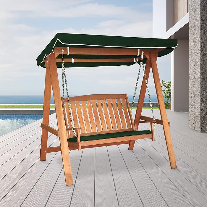 Buy Tropicana 6ft 2 Seat Wooden Garden Swing Chair Seat With Canopy