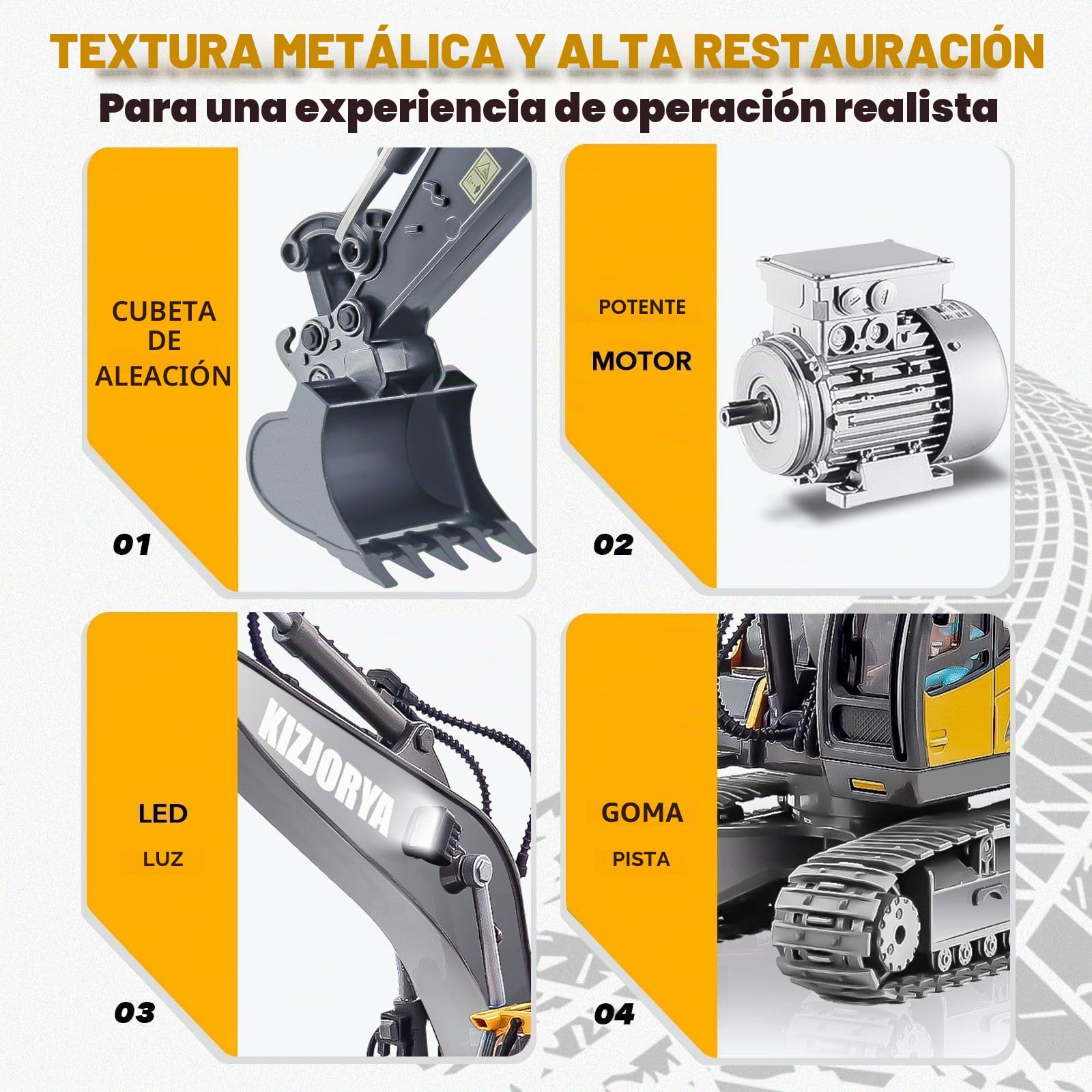 Excavadora Juguete Teledirigido, Excavadora Juguete para Niños de 6-12 años, RC Recargable, 11 Canales, Sonido y Luz, Pala de Metal, Regalo de Cumpleaños para Niños de 3 4 5 6 7 8 9 10+ años (2,4 GHz)